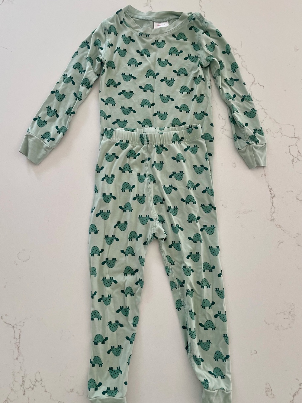 Hanna Andersson HannaSoft  Green 2 piece pajamas with Turtle Print